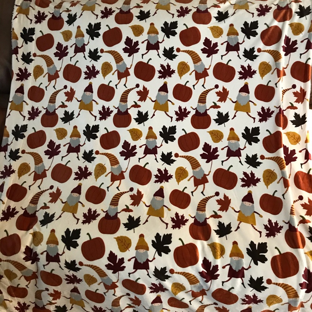 Gnome Autumn/Fall Throw Blanket